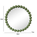 Large Round Olive Green Bobble Bobbin Wall Mirror 80cm x 80cm