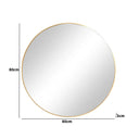 Large Round Antique Gold Wall Mirror - 80cm x 80cm