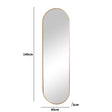 Warm Gold Oval Framed Wall Mirror 140cm x 40cm