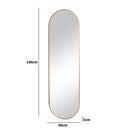 Warm Gold Oval Framed Wall Mirror 140cm x 40cm