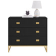 Large 3 Drawer Chest of Drawers - Elle Black Range