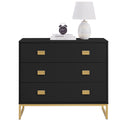 Large 3 Drawer Chest of Drawers - Elle Black Range