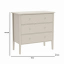 Large 3 Drawer Chest of Drawers and Pair of Bedside Tables - Abbey Pale Ivory Range
