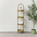 Antique Gold Four Tier Freestanding Shelf - 146cm