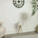 Almond Tripod Table Lamp with Linen Shade