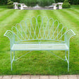 Antique Arched Sage Green Garden Bench