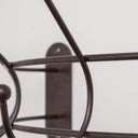 Antique Dark Bronze Curved Coat Hanger Rail with 5 Storage Hooks - 60cm