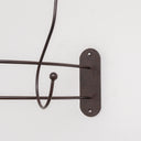 Antique Dark Bronze Curved Coat Hanger Rail with 5 Storage Hooks - 60cm