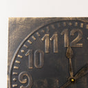 Antique Distressed Square Black Wall Clock with Gold Details - 50cm x 50cm