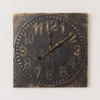 Antique Distressed Square Black Wall Clock with Gold Details - 50cm x 50cm