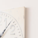 Antique Distressed White Square Clock with Grey Details - 50cm x 50cm