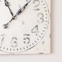 Antique Distressed White Square Clock with Grey Details - 50cm x 50cm