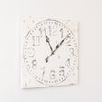 Antique Distressed White Square Clock with Grey Details - 50cm x 50cm