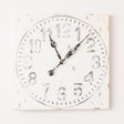 Antique Distressed White Square Clock with Grey Details - 50cm x 50cm