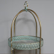 Antique Gold &amp; Blue Moroccan Style Five Tier Freestanding Shelf - 166cm