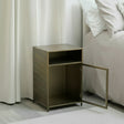 Antique Gold Brass Metal Bedside Cabinet