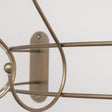 Antique Gold Curved Coat Hanger Rail with 5 Storage Hooks - 60cm