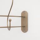 Antique Gold Curved Coat Hanger Rail with 5 Storage Hooks - 60cm