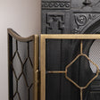 Antique Gold Geometric Detailed Metal Fire Screen - 106cm x 62.5cm
