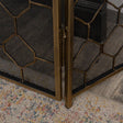 Antique Gold Geometric Detailed Metal Fire Screen - 106cm x 62.5cm