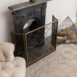 Antique Gold Geometric Detailed Metal Fire Screen - 106cm x 62.5cm
