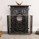 Antique Gold Geometric Detailed Metal Fire Screen - 106cm x 62.5cm