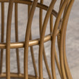 Antique Gold Metal Detailed Upholstered Dressing Table Stool