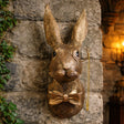Antique Gold Metal Rabbit Head With Monocle