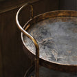 Antique Gold Mirrored 3 Tier Bar Cart Trolley - 88cm x 49cm