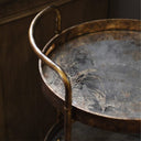 Antique Gold Mirrored 3 Tier Bar Cart Trolley - 88cm x 49cm