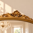 Antique Gold Ornate Arch Overmantle Mirror 88cm x 100cm