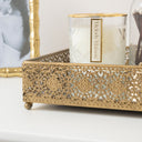 Antique Gold Rectangular Mirrored Base Tray - 36cm