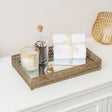 Antique Gold Rectangular Mirrored Base Tray - 36cm