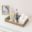 Antique Gold Rectangular Mirrored Base Tray - 36cm