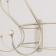 Antique Ivory Curved Coat Hanger Rail with 5 Storage Hooks - 60cm