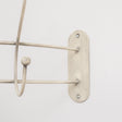 Antique Ivory Curved Coat Hanger Rail with 5 Storage Hooks - 60cm