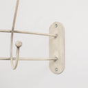 Antique Ivory Curved Coat Hanger Rail with 5 Storage Hooks - 60cm