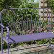 Antique Purple Metal Garden Bench