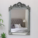 Antique Silver Arched Wall Mirror 36cm x 55cm