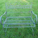 Antique Silver Galvanised Garden Bench