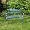 Antique Silver Galvanised Garden Bench