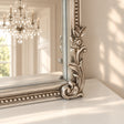 Antique Silver Ornate Arch Overmantle Mirror - 100cm x 88cm