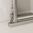 Antique Silver Ornate Arch Overmantle Mirror - 88cm x 100cm