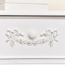 Antique White 4 Drawer Chest of Drawer &amp; Pair of 3 Drawer Bedside Tables - Pays Blanc Range