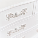 Antique White 4 Drawer Chest of Drawer &amp; Pair of 3 Drawer Bedside Tables - Pays Blanc Range