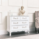 Antique White 4 Drawer Chest of Drawers - Pays Blanc Range