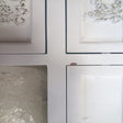 Antique White Dressing Table Desk with Triple Mirror and Stool - Pays Blanc Range - Damaged second