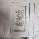 Antique White Dressing Table Desk with Triple Mirror and Stool - Pays Blanc Range - Damaged second