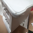 Antique White Dressing Table Desk with Triple Mirror and Stool - Pays Blanc Range - Damaged second