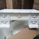 Antique White Dressing Table Desk with Triple Mirror and Stool - Pays Blanc Range - Damaged second